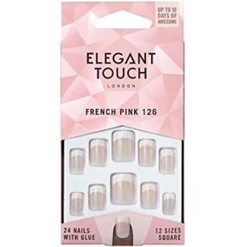 Elegant Touch - French Nails - Pink - 126 - Short - Square Shape, 25 Count