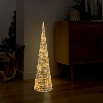 PIRÁMIDE DECORATIVA CONO ACRÍLICO CON LUCES LED BLANCO CÁLIDO 90 CM