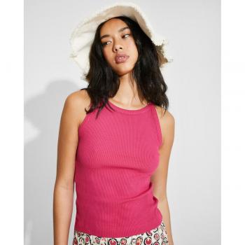 NAËLLE - Top de mujer de canalé sin mangas con cuello halter