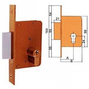 Ezcurra M29376 - Cerradura embutir hierro latonado 4200-35