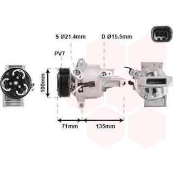 Compresor de aire acondicionado VAN WEZEL 1501K701