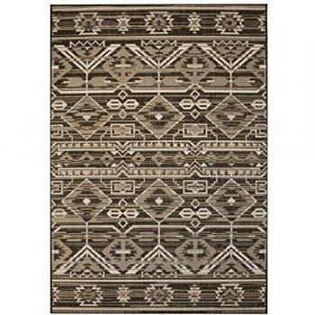 vidaXL Alfombra Exterior/Interior 140x200cm Apariencia Sisal Geométrico Hogar