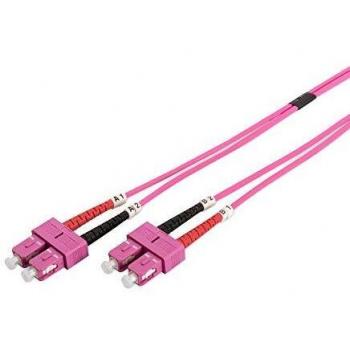 Patch cable DIGITUS FO OM4 - Cable de fibra óptica SC a SC de 10 m - LSZH - Dúplex Multimodo 50 / 125µ - 10 GBit / s - Violeta