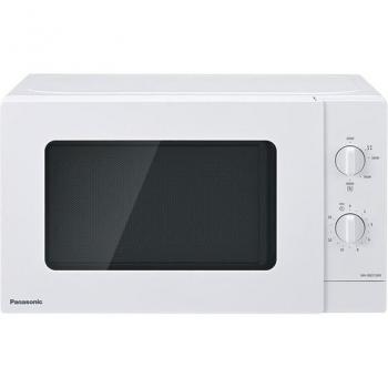 Microondas Panasonic 20 litros NN-SM21QWEPG - 800 W, cuenco de cristal, ajuste de descongelación, 5 niveles de potencia, giratorio, diseño compacto, temporizador, color blanco