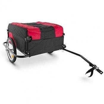DURAMAXX Mountee - Remolque para bicicletas, Desmontable, Capacidad 130 litros, Carga 60 kg, Bastidor acero, Neumáticos 16\, Palanca 70 cm, Ruedas acero, Impermeable, Lona Nailon, Rojo