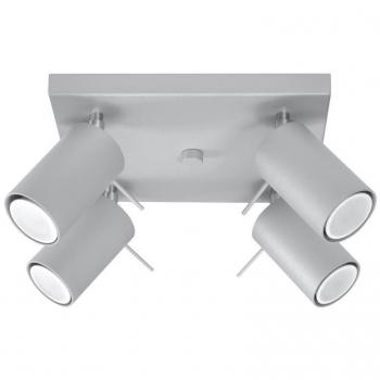 Aplique de Techo Ring 4 Gris GU10 LEDBOX - Lámpara de Techo con Iluminación Interior LED, Acero Gris, para 4 Bombillas GU10