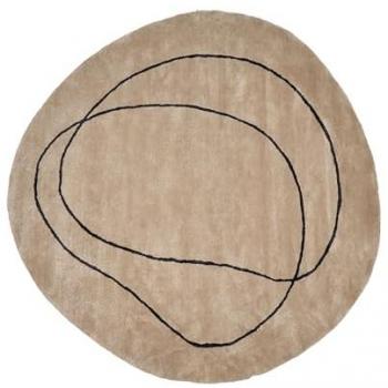 Alfombra de viscosa redonda beige ø 200 cm modelo Digri