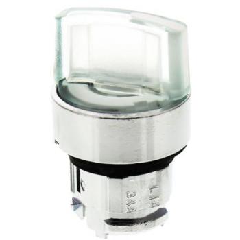 Schneider Electric ZB4BK1213 Selector Switch Illuminated 2-Position White, Short thumb-grip actuator white, IP66
