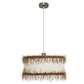 Lámpara Colgante Regulable de Hilos Beige 1xE27 40x40 cm