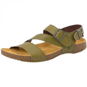 Sandalias Planas Unisex de Piel Art I Breathe Verde 44 con Hebilla Casual