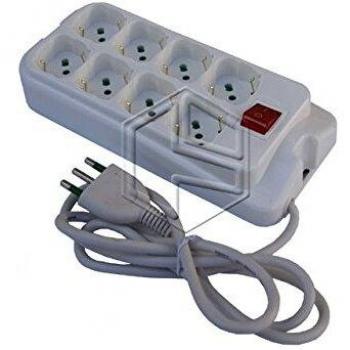 Multipresa Fanton 8 Schuko con Cable de 1.5m y Conector Italiano 2P+T 16A
