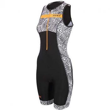 Tritraje Zone3 Activate Plus Kona Speed sin mangas negro blanco naranja mujer - S