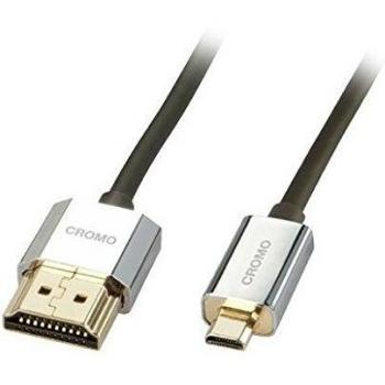 Lindy 41680 Cable HDMI de 0,5 metros Tipo A (Estándar) a Tipo D (Micro) Color Negro y Plata