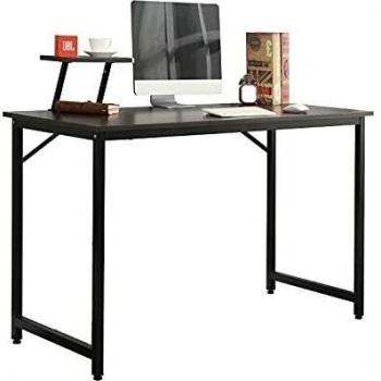sogesfurniture Mesa de Ordenador Moderno Escritorios para Computadora Escritorio de Oficina Mesa de Trabajo Mesa de Estudio de Madera y Acero, 100x50x75cm, WK-JK100-BK-BH