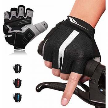 LOHOTEK Guantes de Bicicleta Acolchados SBR de 6 mm de Montaña para Hombres Mujeres Jóvenes Guantes MTB con Acolchado Amortiguador Malla Respirable para Deportes al Aire Libre de Ciclismo
