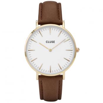 Reloj Cluse La Boheme 38 mm Esfera Blanca Correa Marrón CL18408