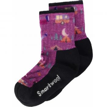 Smartwool Hike Light Summer Nights Print Crew Calcetín, Infantil, Meadow Mauve, Medium