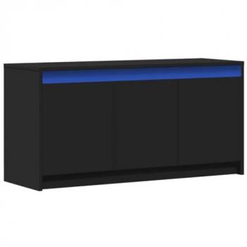 Mueble de TV con LED madera de ingeniería negro 100x34x50 cm