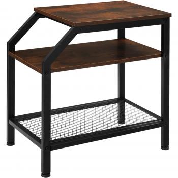 Mesa Auxiliar Industrial Plymouth - 36,5 x 58,5 x 59,5 cm - Tablero MDF con Revestimiento de Melamina y Estante de Rejilla Inferior
