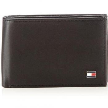 Tommy Hilfiger Eton Mini CC & Coin Pocket BM56923215 - Monedero de Cuero para Hombre, Color Negro, Talla 11x9x2 cm