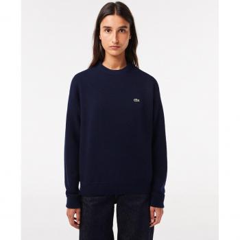 Jersey sporty de lana marino oscuro Lacoste para mujer.