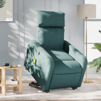 Silla de masaje reclinable de pie de tela verde oscura Vidaxl 325164