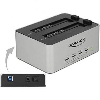DeLOCK 63991 Estación de acoplamiento para disco duro USB 3.0 (3.1 Gen 1) Type-B en color Negro y Gris