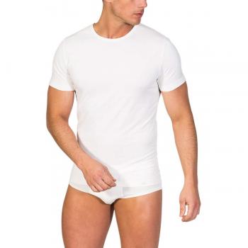 Camiseta Interior Hombre | Manga Corta y Cuello Redondo |Zero Defects | Hilo de Soja - Color Piedra - Tall 2XL/XL