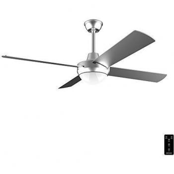 Cecotec Ventilador de Techo con Mando a Distancia, Temporizador y Luz LED EnergySilence Aero 570. 60 W, 132 cm de Diámetro, 4 Aspas, 3 Velocidades, Función invierno, Diseño en Acero
