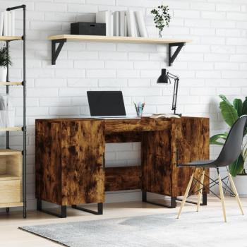 Escritorio Humo Roble 140x50x75 cm Madera multicapa Marrón