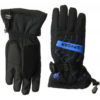 SPYDER Niños Boy 's Overweb Guantes, Otoño-Invierno, Infantil, Color 017 Blk/Frb, tamaño Large