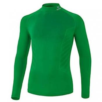 Camiseta Térmica de Manga Larga Unisex Erima Athletic con Cuello Alto Verde 128
