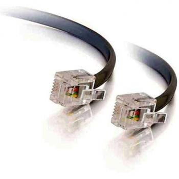 C2G Cable ADSL recto de 5 m RJ11 6P4C para Internet de alta velocidad, enrutador de banda ancha, módem, toma de teléfono, microfiltro y más