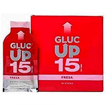 Gluc Up Gluc Up 15 - Glucosa, Sticks 30 ml x 10 uds, Sabor fresa, Indicado para bajadas de glucosa 140 ml