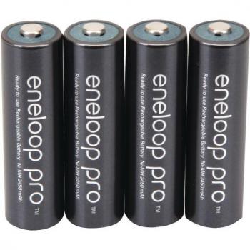 Panasonic Eneloop Pro AA Rechargeable Ni-MH Batteries (1.2V, 2550mAh, 4-Pack)