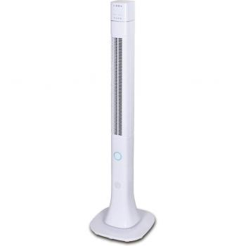 Optimus F-7585WH 48-Inch Pedestal Tower Fan with Remote, LED, and Bluetooth