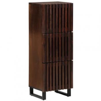 Aparador Alto Madera Maciza Mango Marrón 40x34x110 cm, Aparador de Almacenaje, Armario Auxiliar