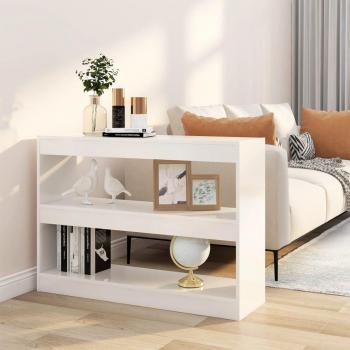 Estantería divisor de espacios 100x30x72 cm en blanco, negro y roble sonoma, mueble de almacenaje para oficina, estudio, sala de estar y dormitorio