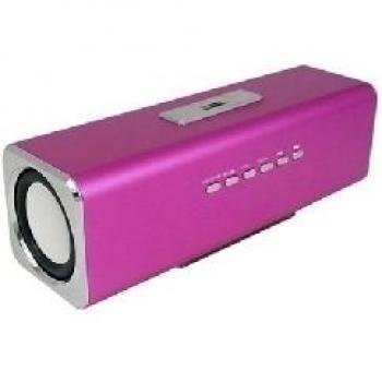 Unotec Altavoz portente con FM y lector de MicroSD y USB Rosa