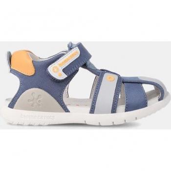 Sandalias cerradas de niño Biomecanics con cierre adherente y detalle de logotipo, en piel color Petrol