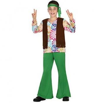 Atosa disfraz hippie niño infantil verde 3 a 4 años