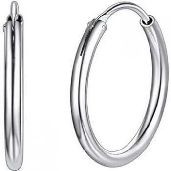 Silvora 20mm Aros Plata Pendientes Chicos de Cartilago anti alergia para mujeres hombres