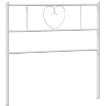 Cabecero de metal blanco 107 cm con patas metálicas, cabezal alto para cama, soporte de espalda para dormitorio