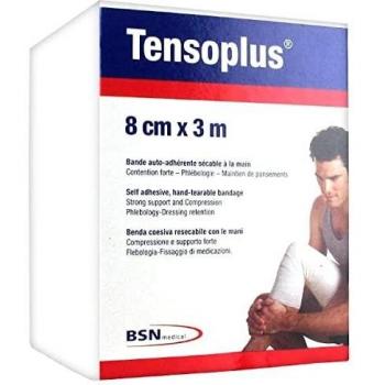 BSN medical Tensoplus Self-Adhesive Hand-Tearable Bandage 8cm x 3m - White