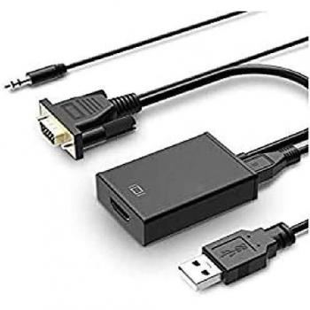Cablexpert Convertidor VGA a HDMI de 15 cm Negro
