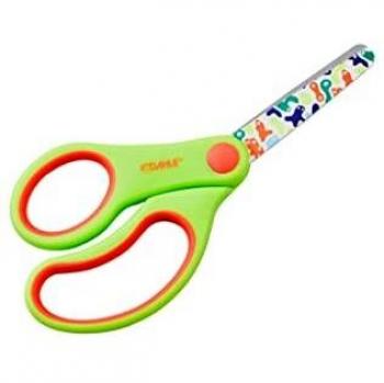Tijeras Infantiles para Zurdos Dahle 13cm - Puntas Redondeadas - Acero Inoxidable - Mangos Ergonómicos Recubiertos de Goma - Color Verde