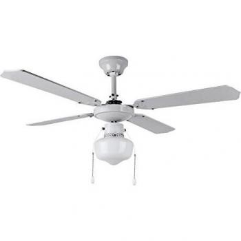 Orbegozo CL 04105 B - Ventilador de techo con luz, 50 W de potencia, diámetro de 105 cm, 4 palas reversibles y 3 velocidades, blanco