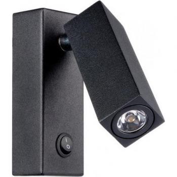 Luz para cuadros SPY de metal negro, luz de lectura LED conmutable en color negro