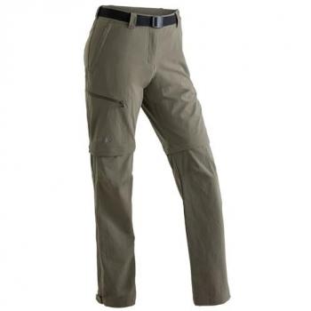 Maier Sports Nata Women's Zip-Off Outdoor Pants with 3 Pockets, Regular Fit, Brown