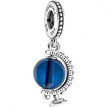 Pandora Blue Globe Dangle Charm 799430C01 - Sterling Silver with Dark Blue Crystal